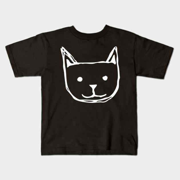 Cat Doodle White Kids T-Shirt by Mijumi Doodles